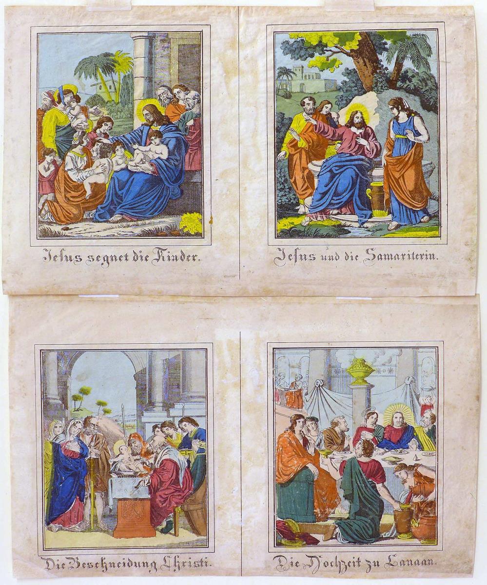 Jesus segnet die Kinder. Jesus und die Samariterinnen. Die Beschneidung Christi. Die Hohzeit zu Canaan.