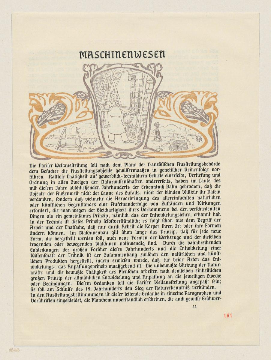Maschinenwesen. Aus: Amtlicher Katalog des Deutschen Reiches. Weltausstellung in Paris 1900