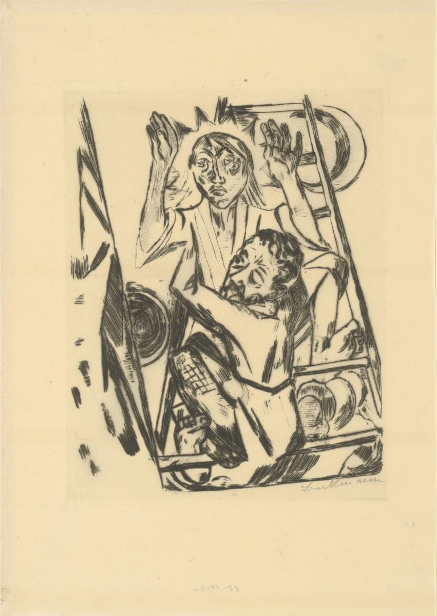 Jakob ringt mit dem Engel (Blatt aus: „Die Schaffenden“)