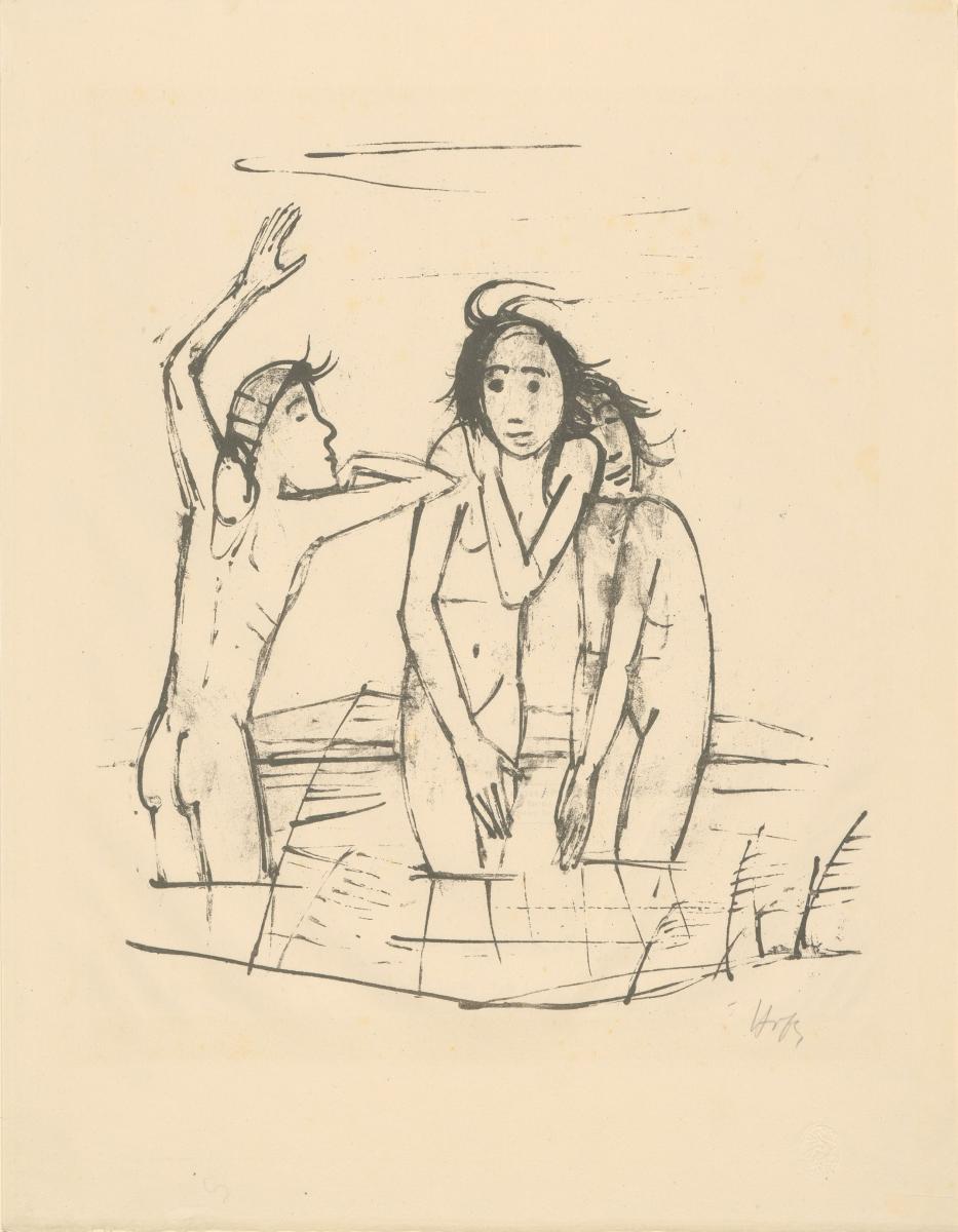 Drei badende Mädchen. Blatt 11 aus der Mappe „Zenana“