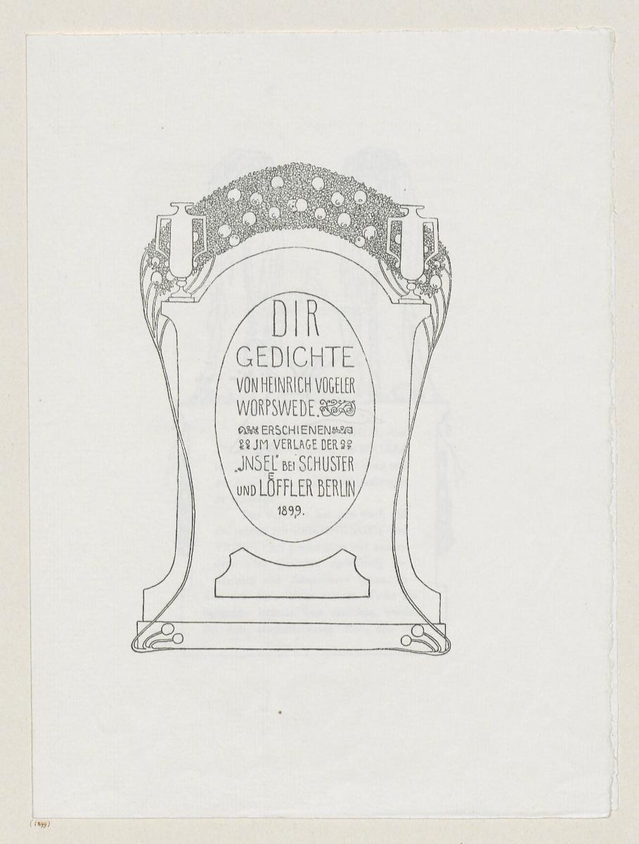 Dir, Gedichte von Heinrich Vogeler Worpswede