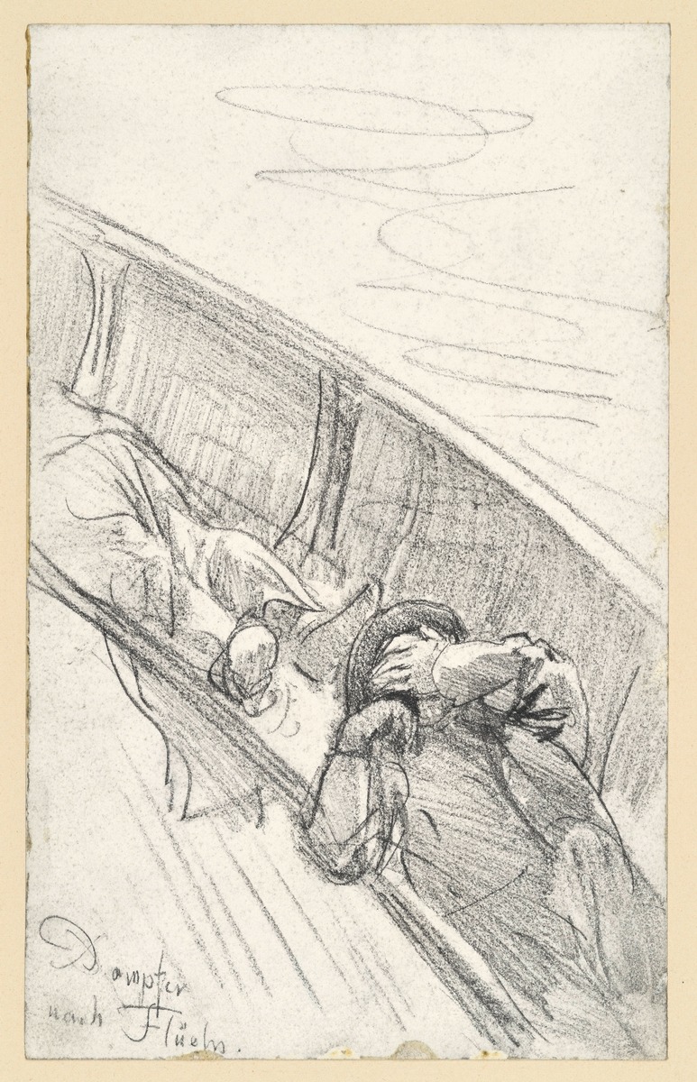 Zwei Schlafende auf dem Dampfschiff nach Flüelen am Vierwaldstätter See