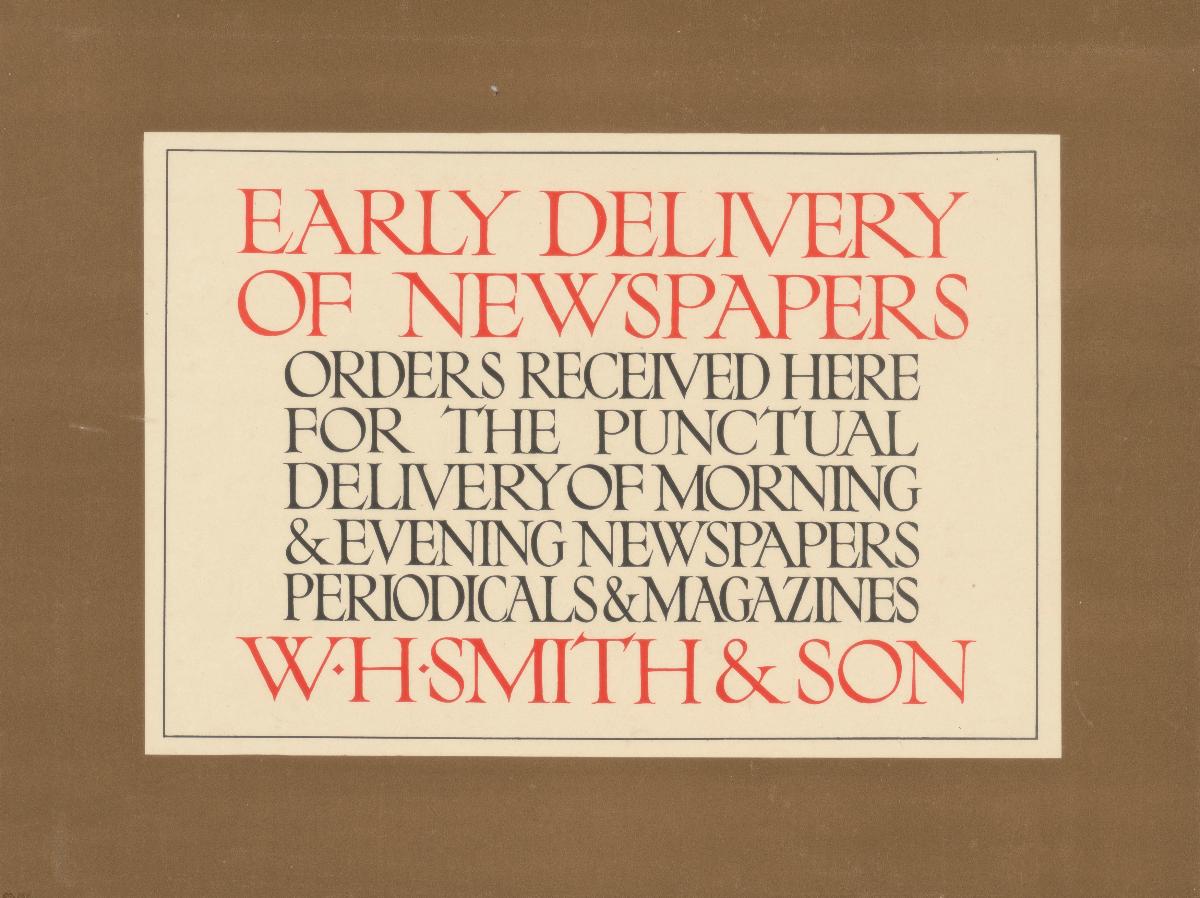 Early Delivery of Newspapers. W. H. Smith & Son