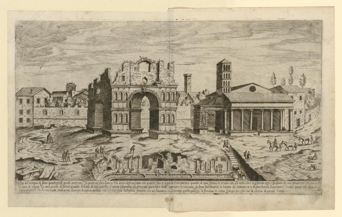 Tempio di Jano Quadrisrote / Janustempel (Blatt 12 der Serie I Vestigi Dell'Antichità Di Roma: Raccolti Et Ritratti In Perspettiva Con Ogni Diligentia)
