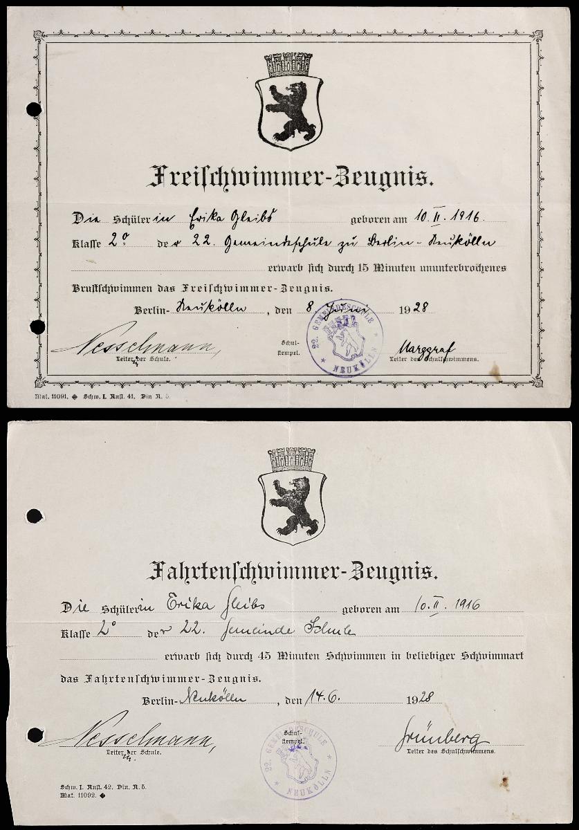 Freischwimmer-Zeugnis, Fahrtenschwimmer-Zeugnis