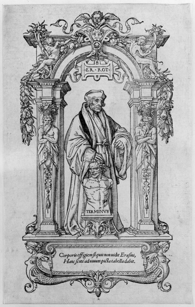 Bildnis des Erasmus von Rotterdam in ganzer Figur ("Im Gehäus")
