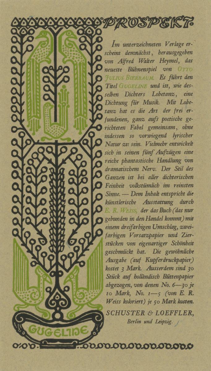 Gugeline von Otto Julius Bierbaum. Verlag Schuster und Loeffler