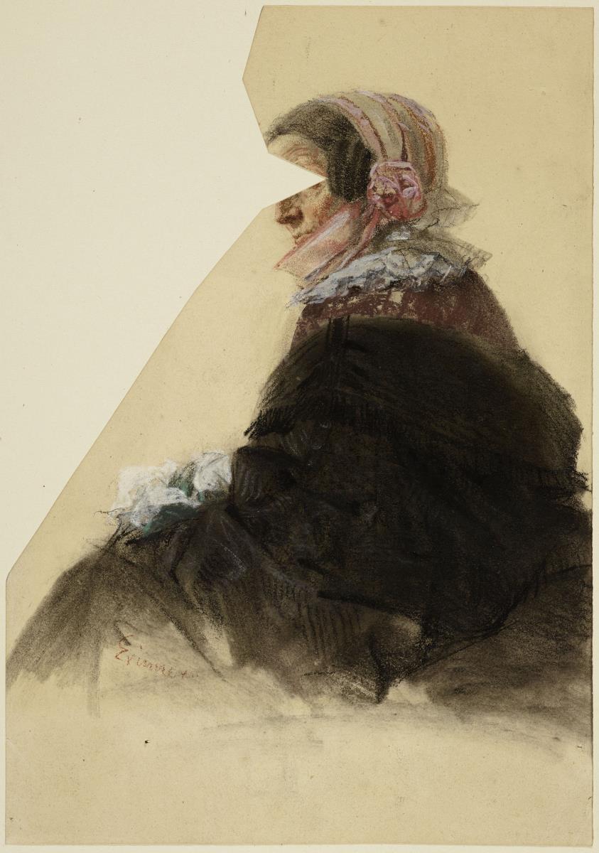 Sitzende Frau