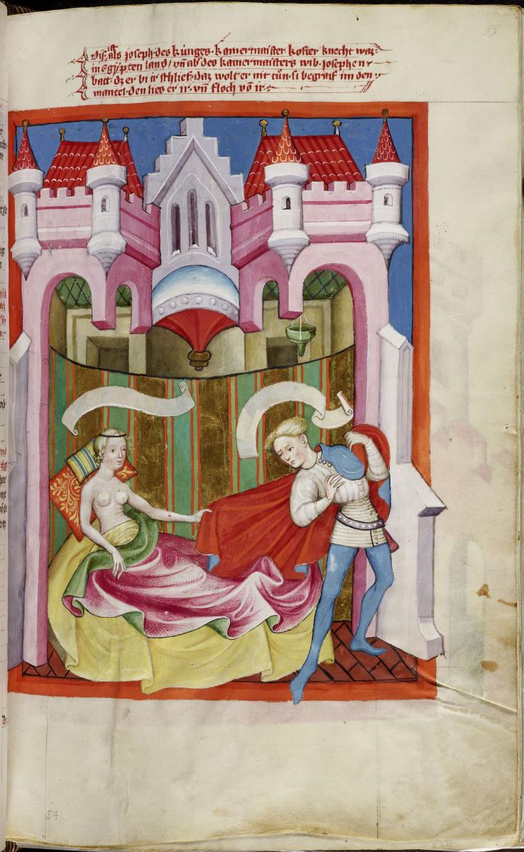 Toggenburg-Bibel. Joseph und die Frau des Potiphar