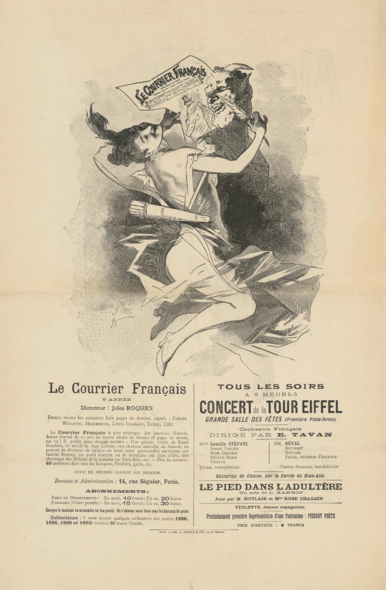 Le Courrier Francais / [Rückseitige Reproduktion: Alcazar d'Eté. Kanjarowa]
