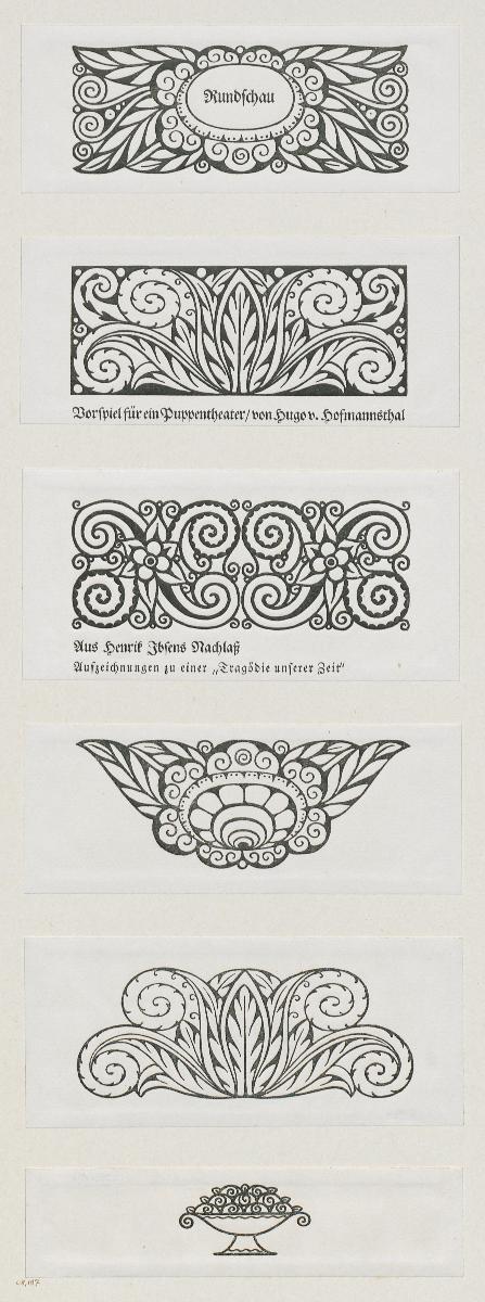 Vignetten für Die neue Rundschau XIX. Jahrgang der freien Bühne 1908