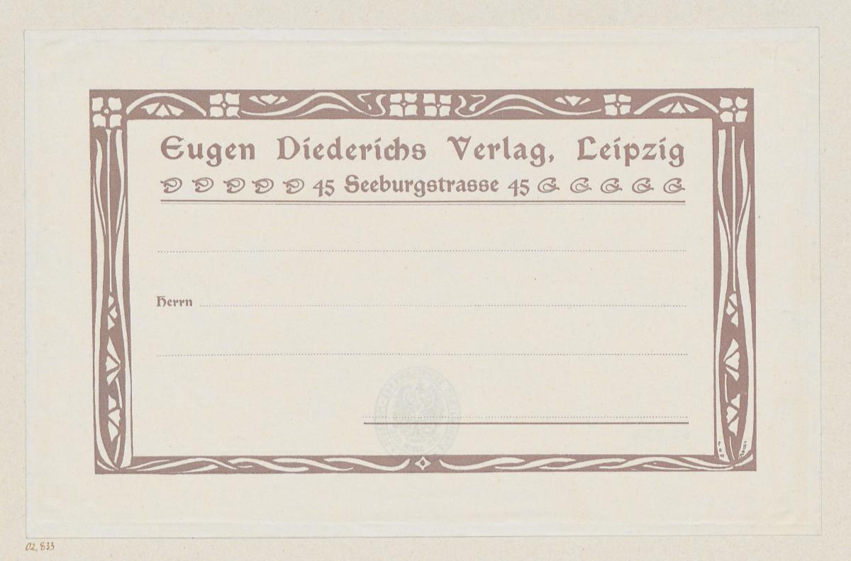 Briefumschlag Eugen Diederichs Verlag, Leipzig