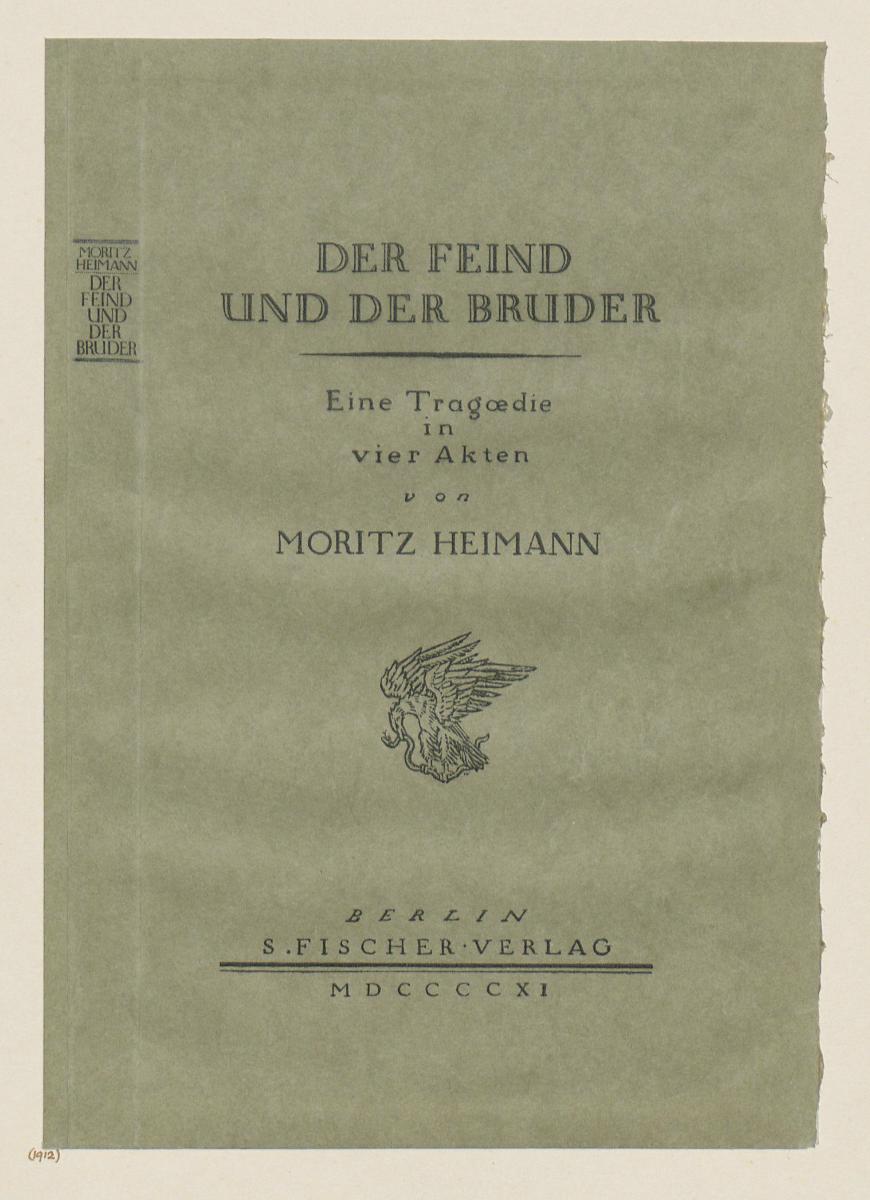 Einband für Moritz Heimann, Der Feind und der Bruder
