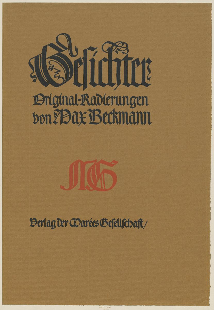 Umschlagtitel zu Max Beckmann, Gesichter, Marées Gesellschaft