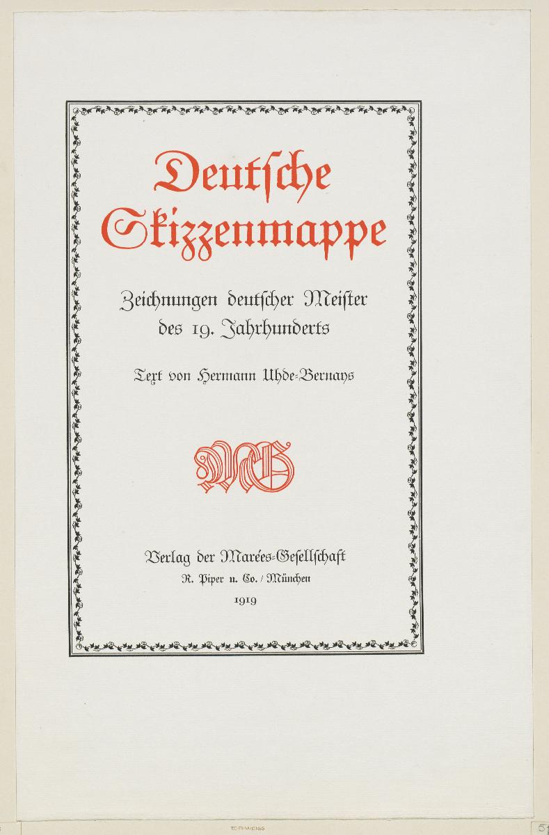 Probedruck des Titelblatts von Deutsche Skizzenmappe