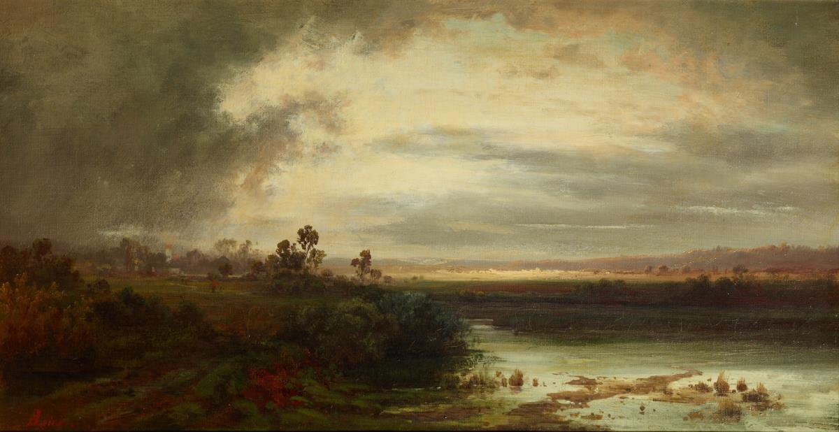 Fluß und Ebene am Abend