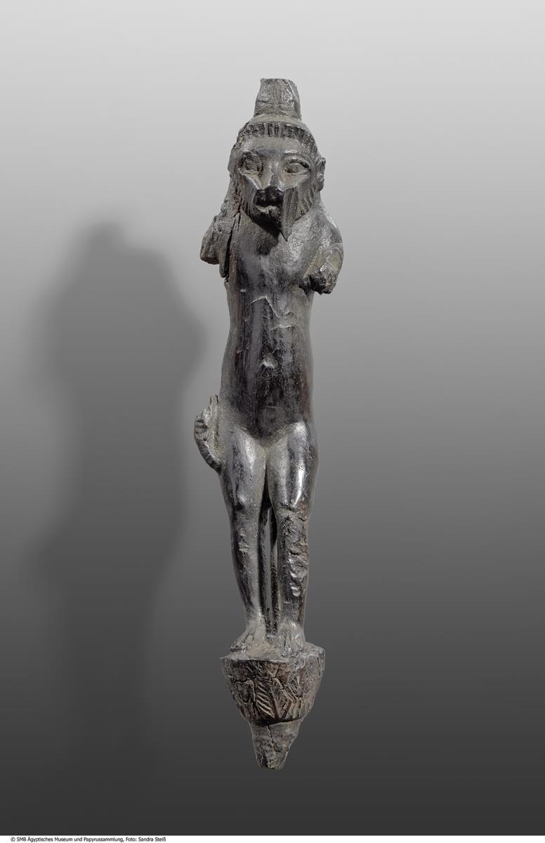 Statuette eines Affen als Stabaufsatz