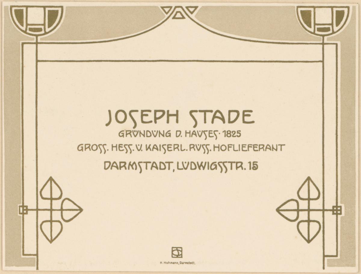 Joseph Stade. Gründung des Hauses 1825