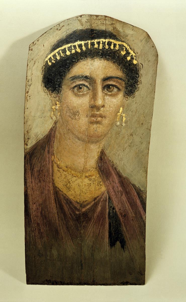 Mumienporträt einer jungen Frau mit Golddiadem