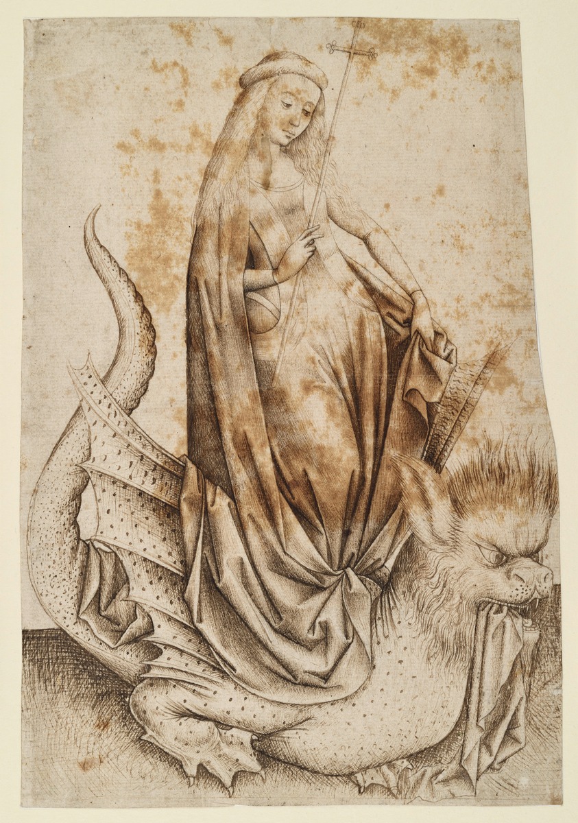 Die hl. Margarete auf dem Drachen stehend