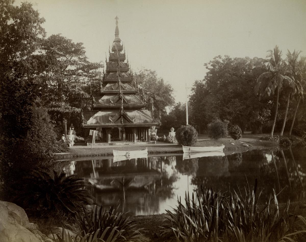 Birmanische Pagode im Eden Garten. Calcutta. Indien. A. Baessler, 1888