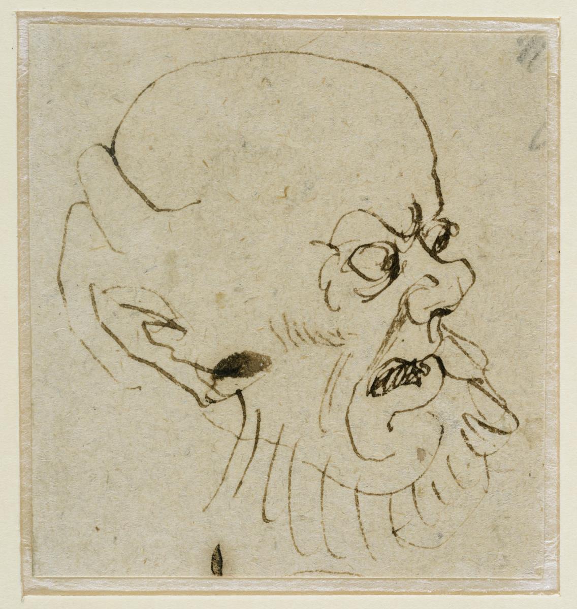 Kahlköpfiger Clown. Karikatur