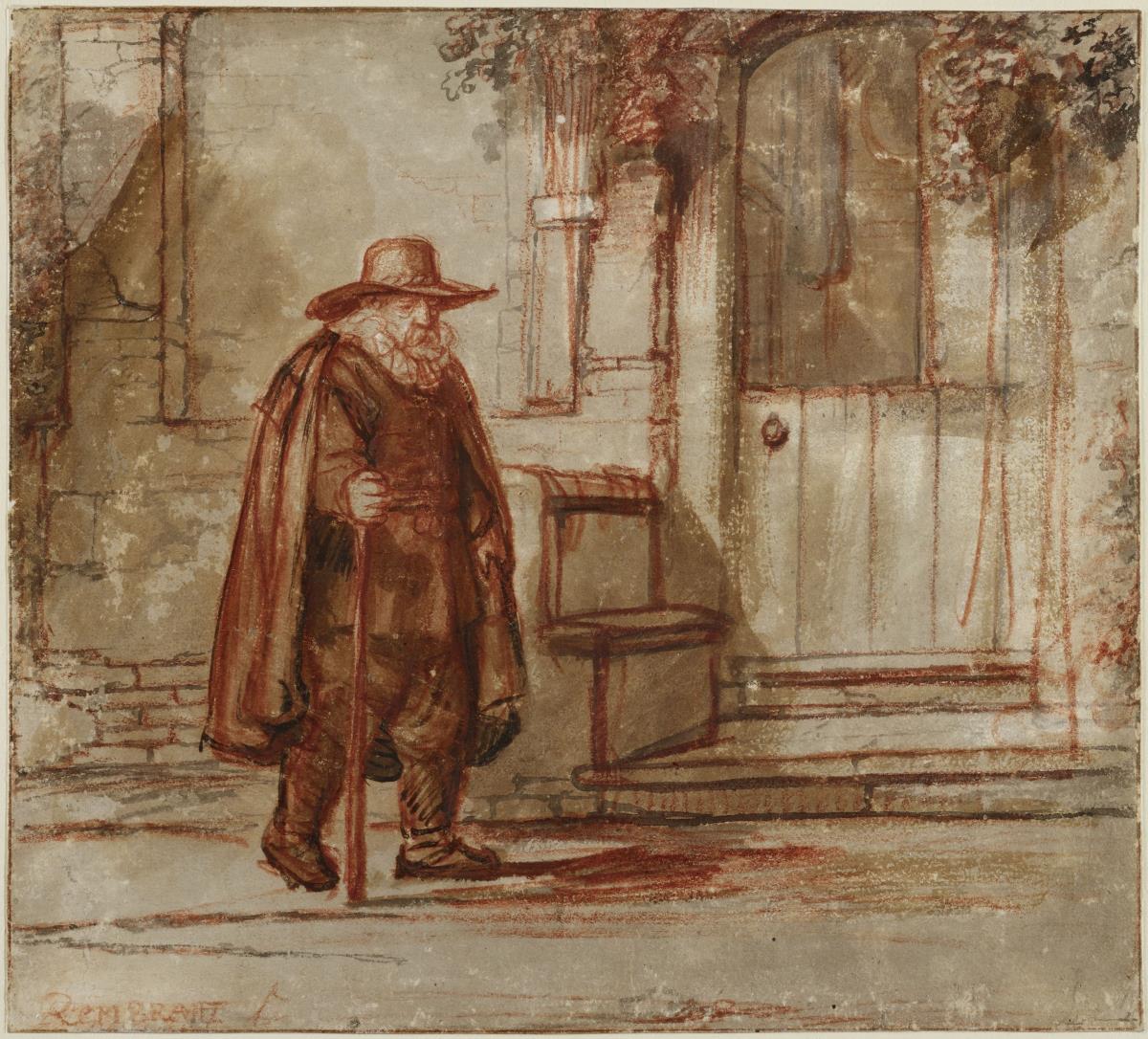 Alter Mann an der Haustür (Der Dichter Vondel vor seinem Haus)