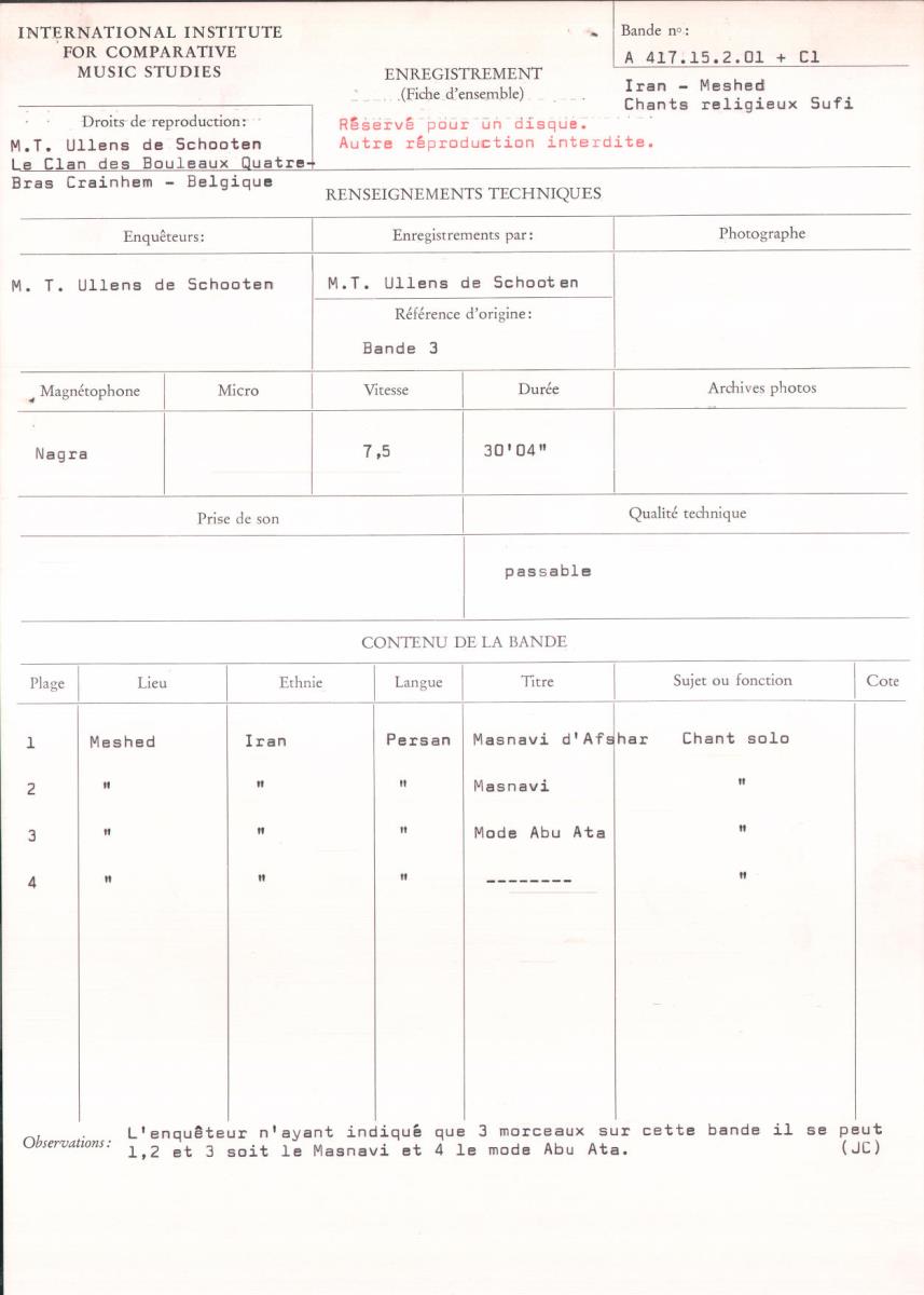 Iran / Meshed / Chants religieux Sufi