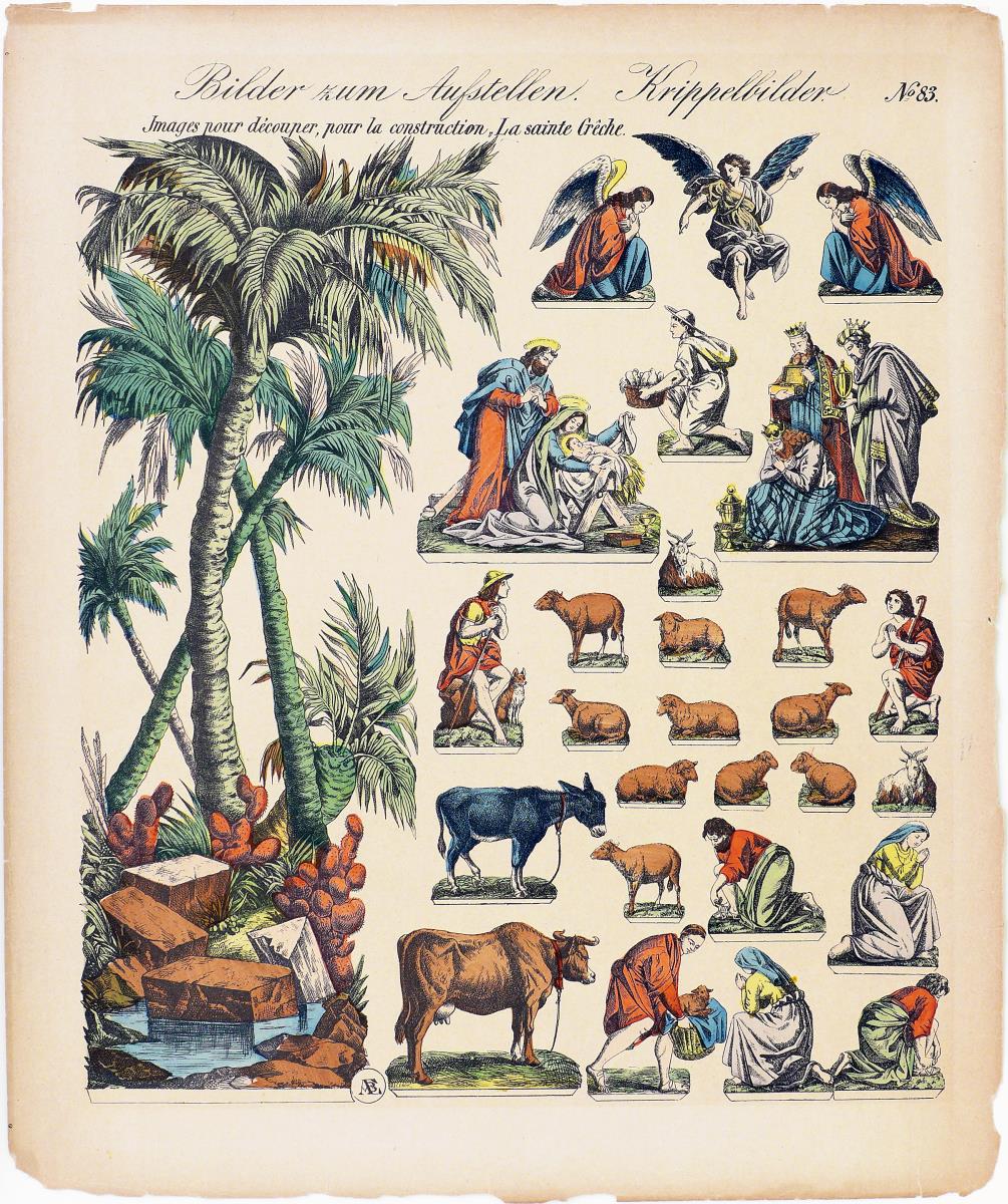 Bilder zum Aufstellen. Krippenbilder. Images pour decouper, pour la construction, La sainte Crêche.