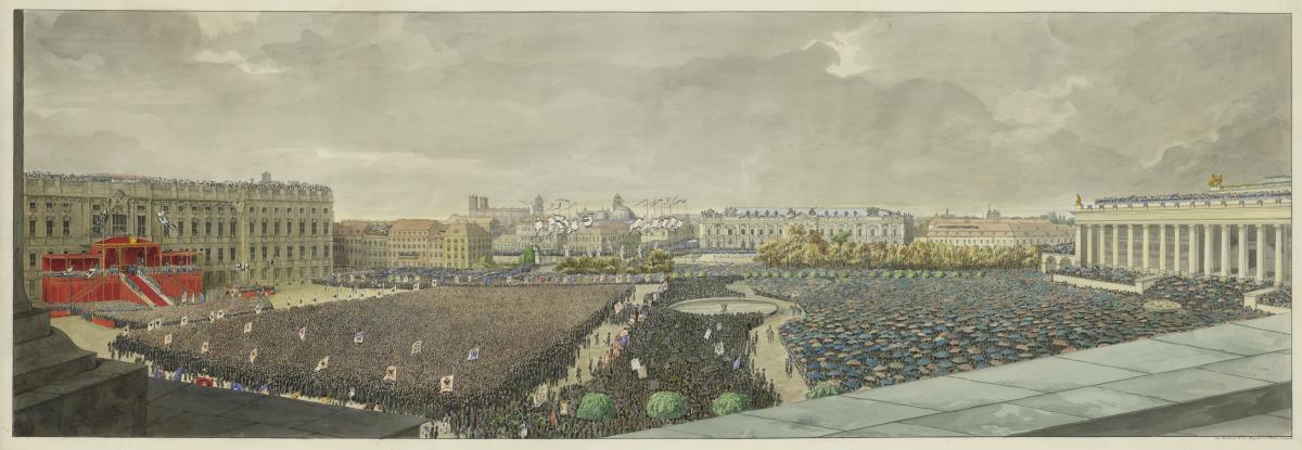 Huldigung vor König Friedrich Wilhelm IV im Lustgarten zu Berlin