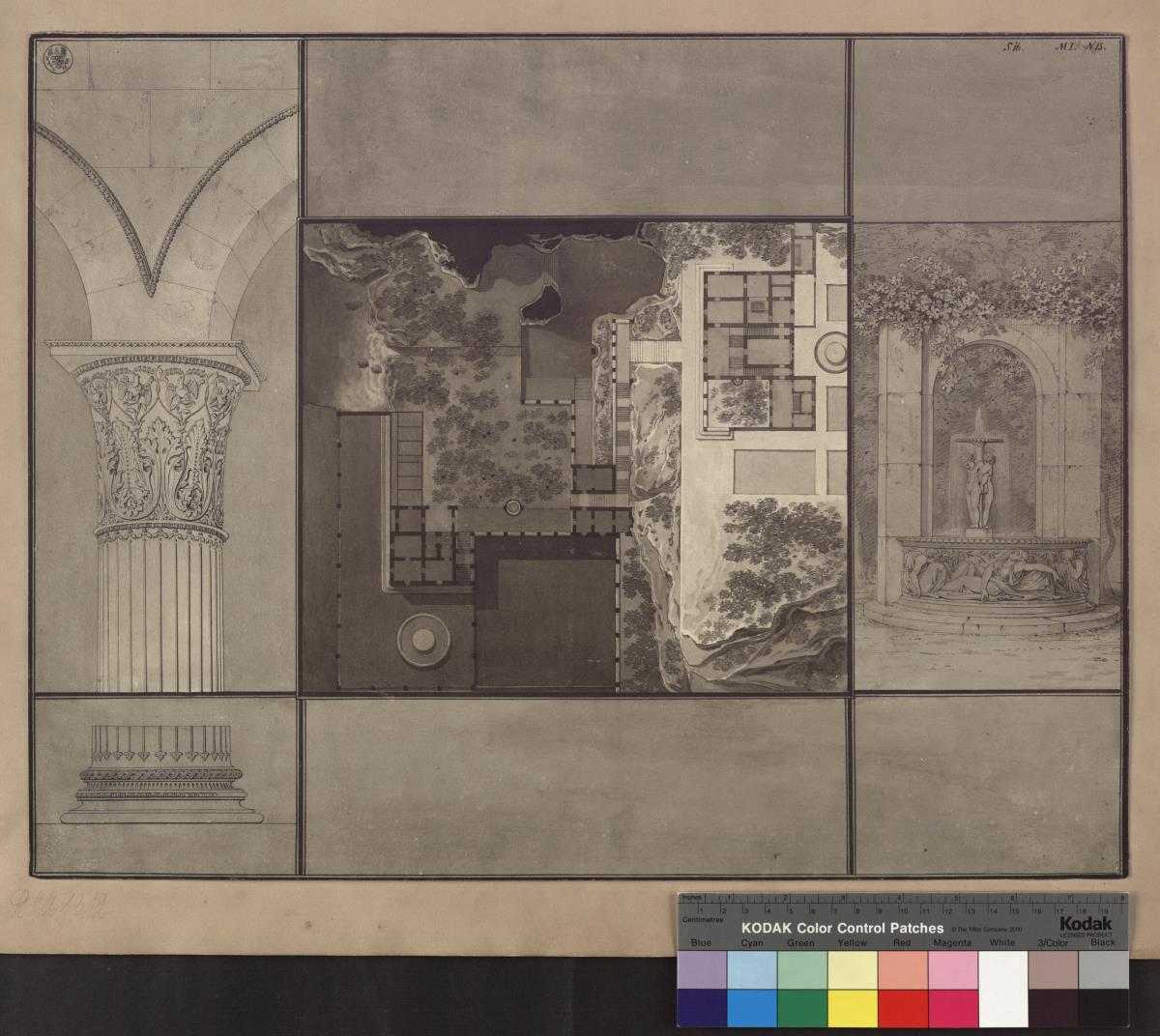 "Plan und Details eines Landhauses bei Syracus" / Landhaus bei Syrakus
