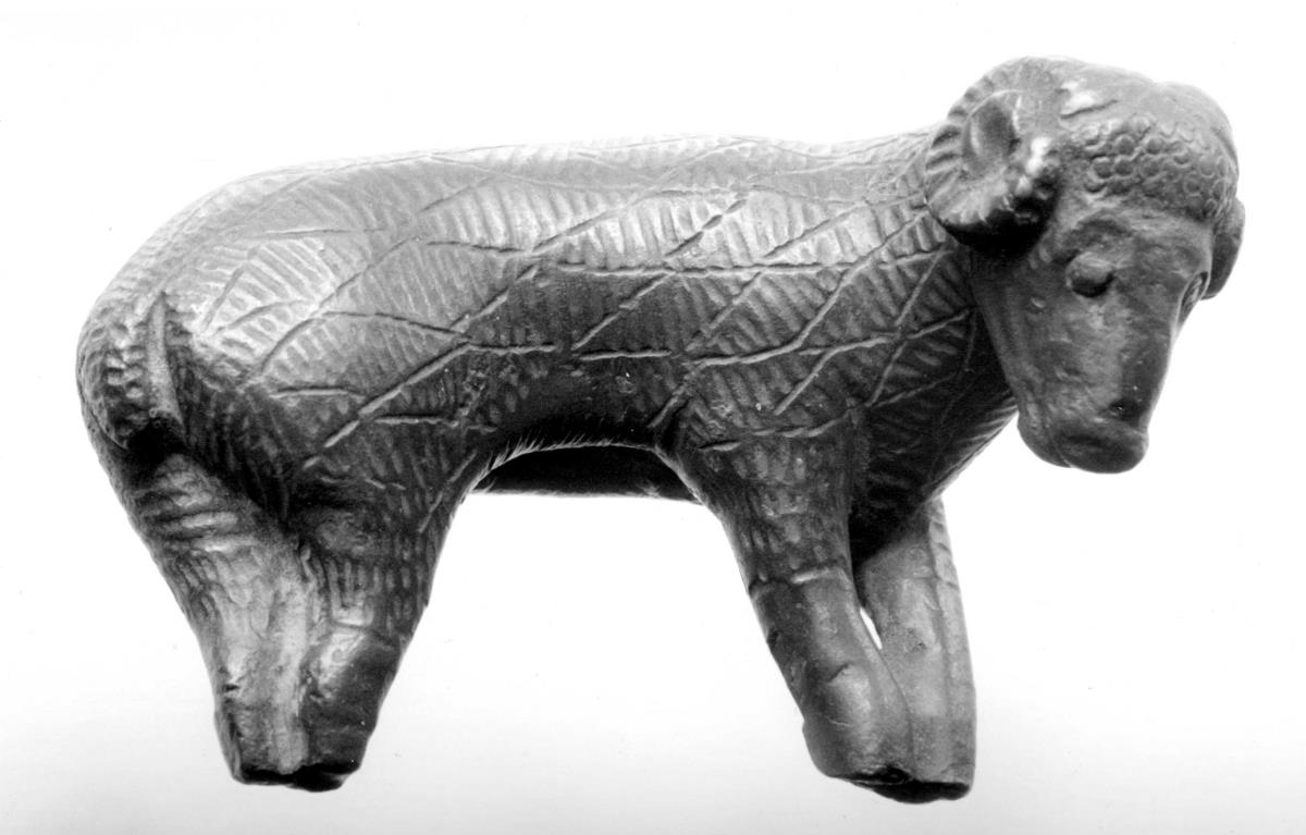 Statuette eines Widders, vermutlich von der Figur eines Kriophoros stammend