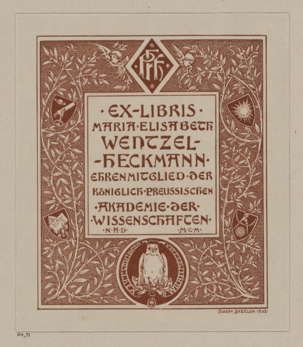 Ex libris Maria Elisabeth Wentzel-Heckmann