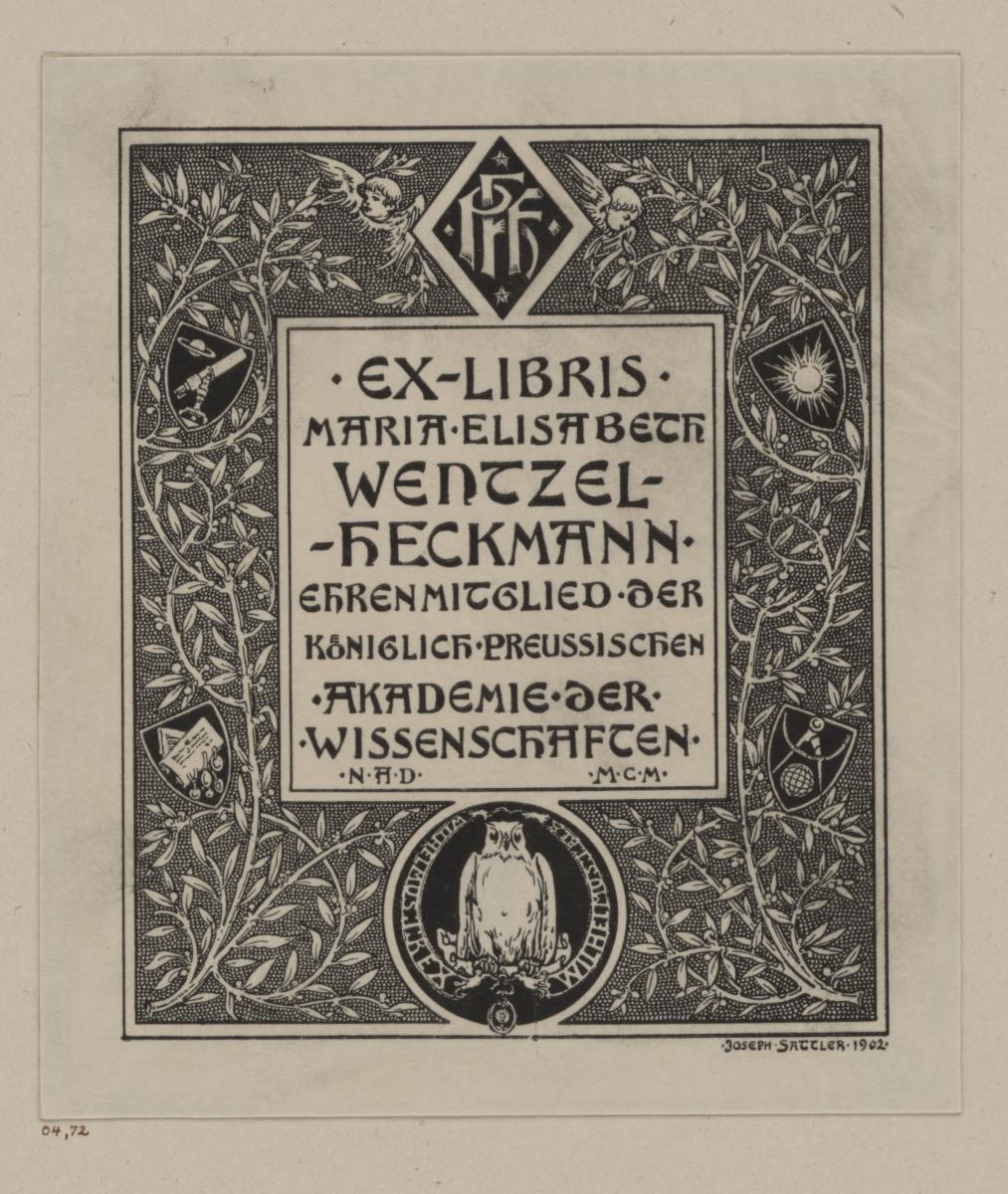 Ex libris Maria Elisabeth Wentzel-Heckmann