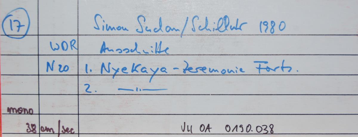 Simon Sudan/Schilluk 1980