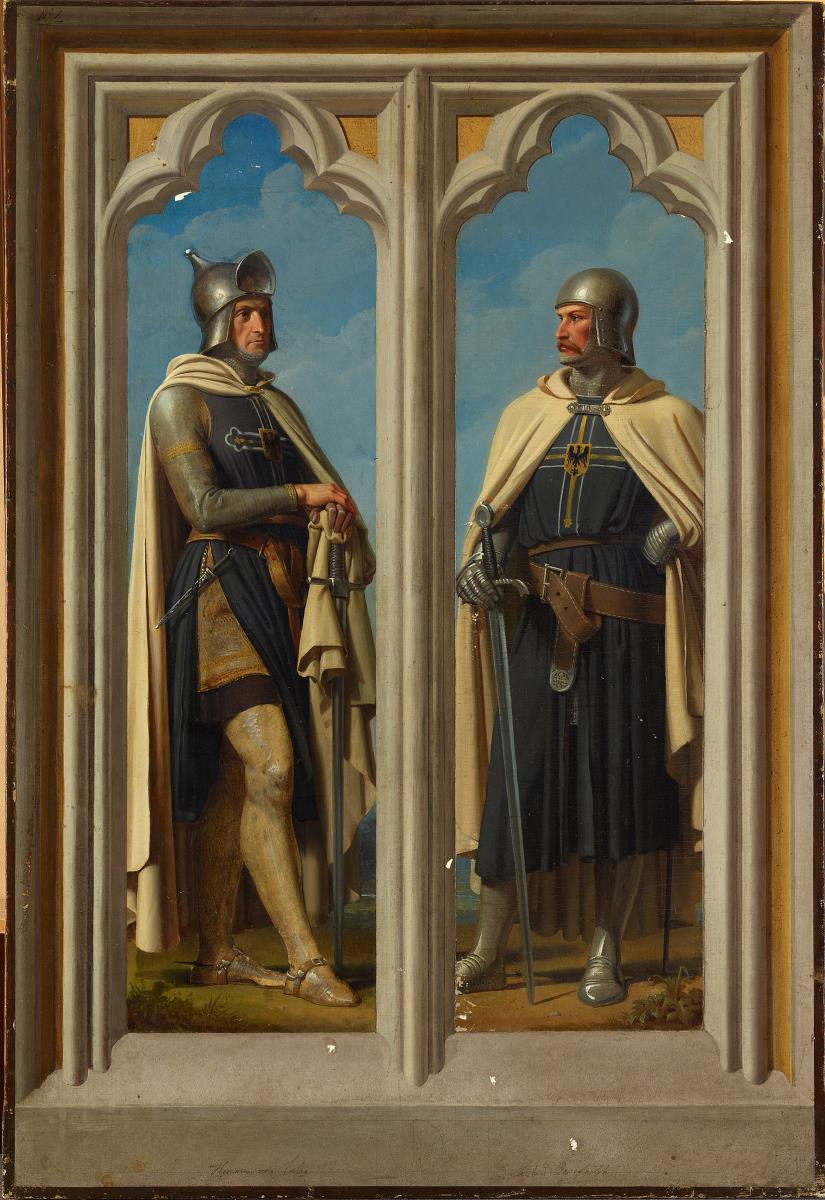 Die Hochmeister Hermann von Salza und Meinhard von Querfurt. Entwurf zu Gemälden in der Marienburg