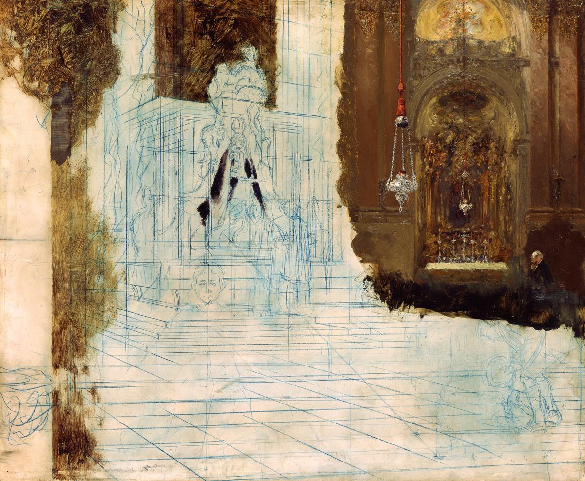 Altar in einer Barockkirche. Unvollendet