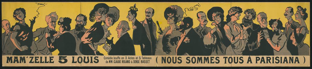 Nous sommes tous a Parisiana. Mam' Zelle 5 Louis. Comédie bouffe en 3 Actes