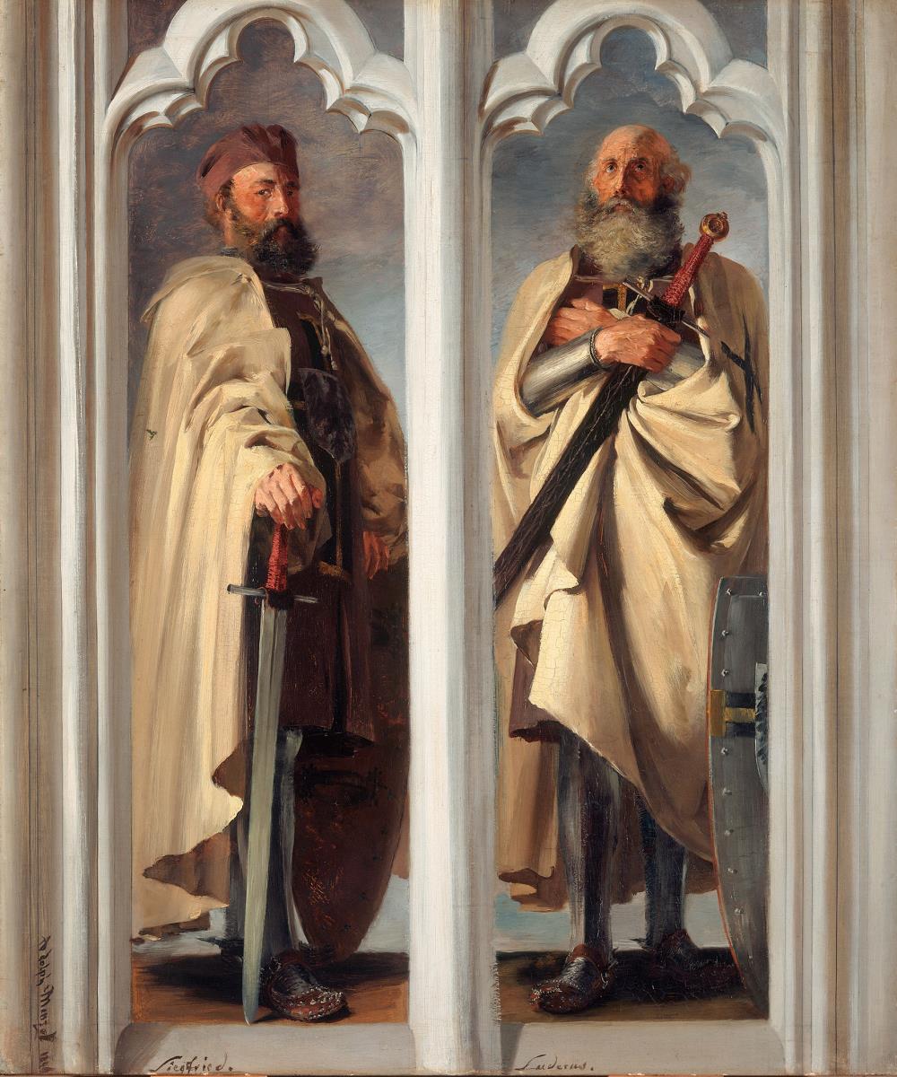 Die Hochmeister Siegfried von Feuchtwangen und Ludger von Braunschweig. Entwurf zu Gemälden in der Marienburg