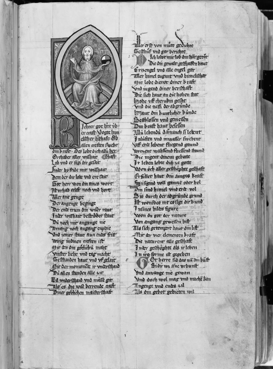 Toggenburg-Bibel. Bildnis des Pantokrators am Beginn des Prologs