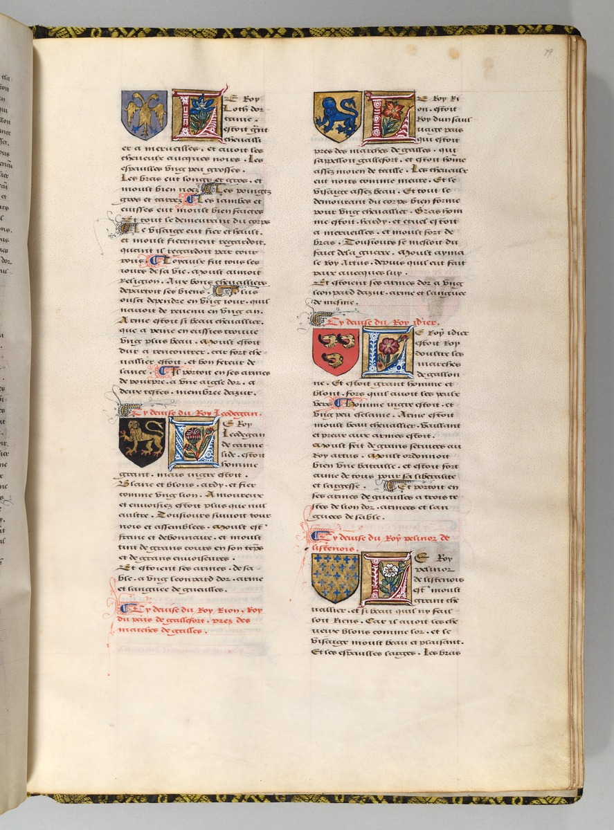 Seite aus Wappenbuch, Le blason d'armes de tous les Royaulmes et des chevaliers de la Table ronde