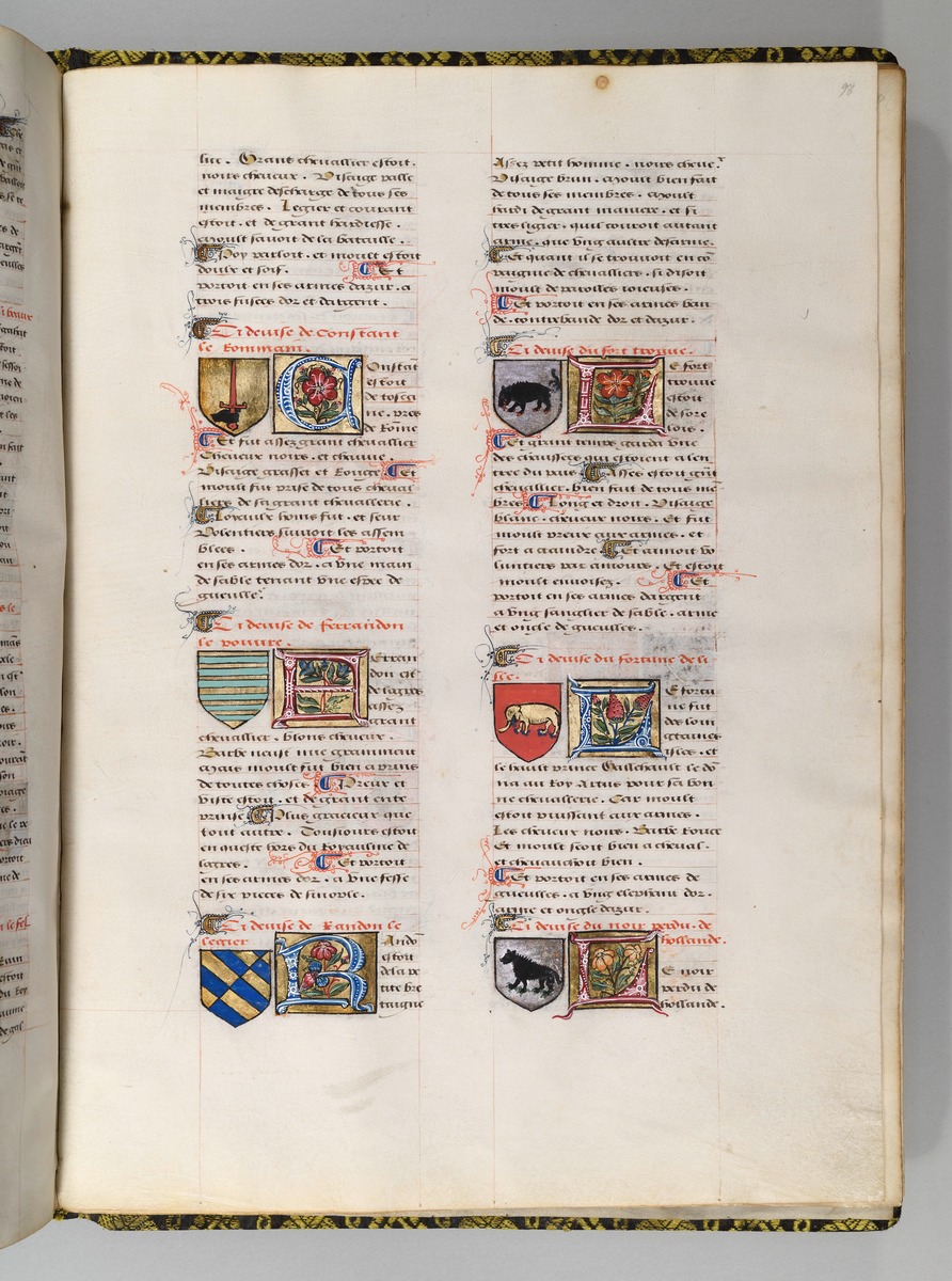 Seite aus Wappenbuch, Le blason d'armes de tous les Royaulmes et des chevaliers de la Table ronde
