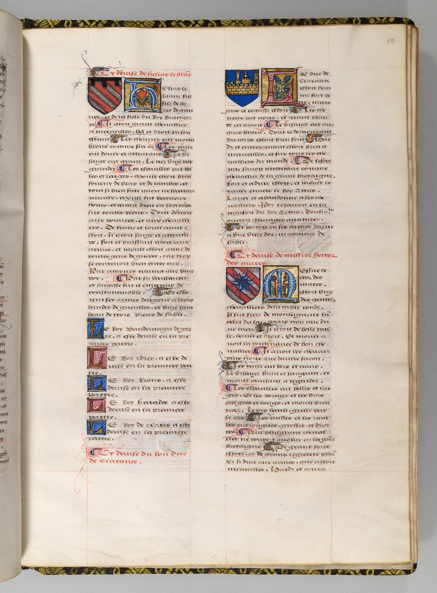Seite aus Wappenbuch, Le blason d'armes de tous les Royaulmes et des chevaliers de la Table ronde