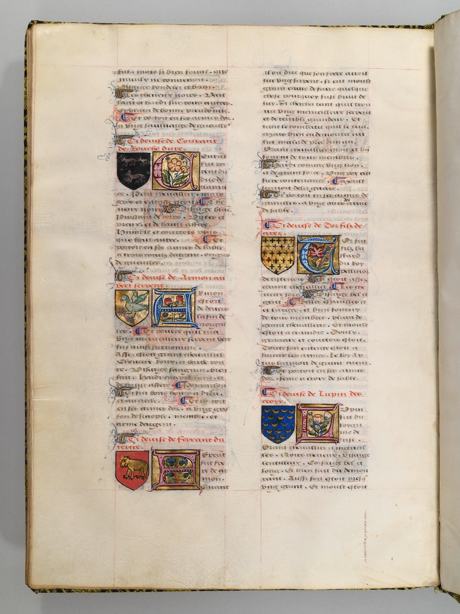 Seite aus Wappenbuch, Le blason d'armes de tous les Royaulmes et des chevaliers de la Table ronde
