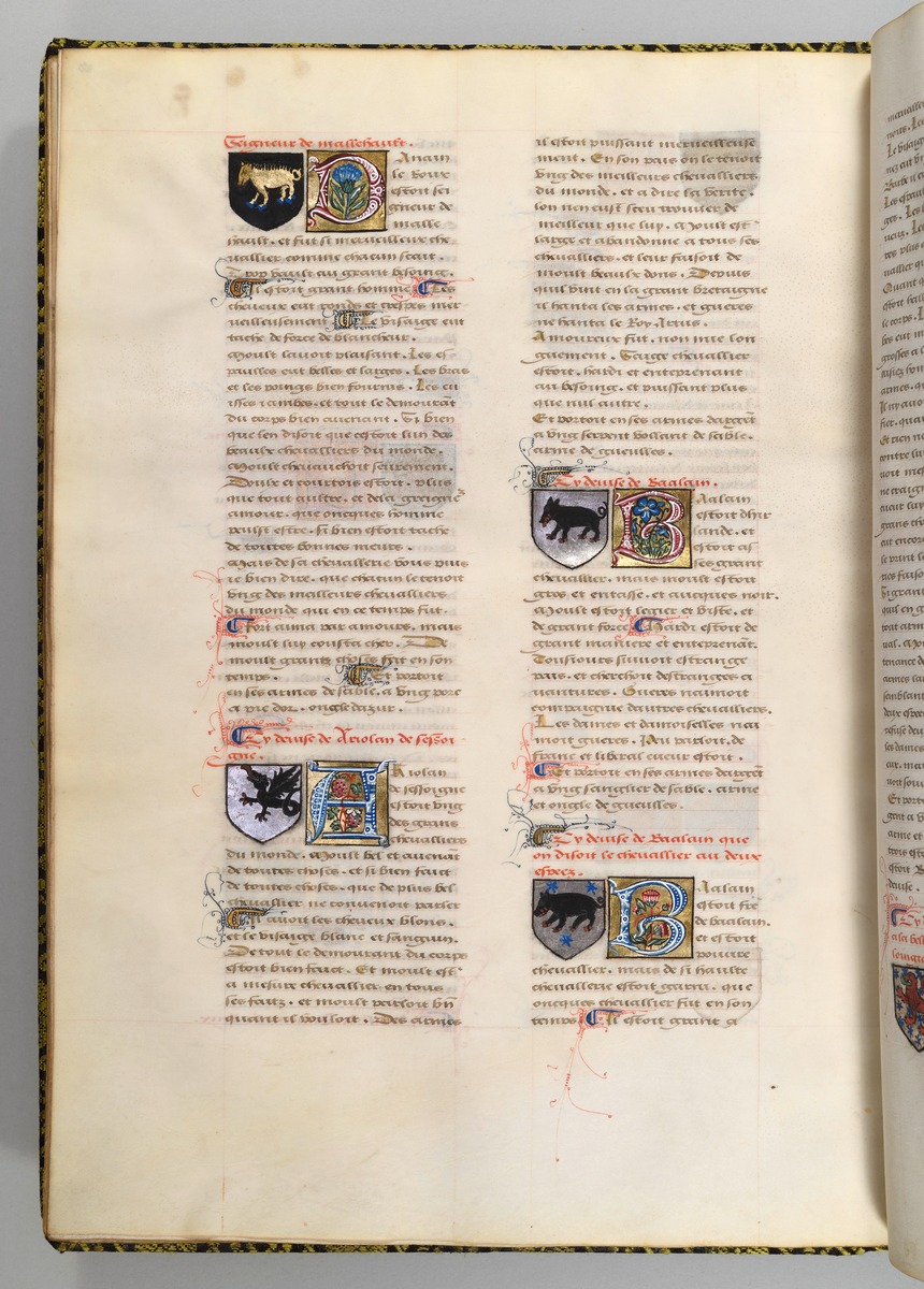 Seite aus Wappenbuch, Le blason d'armes de tous les Royaulmes et des chevaliers de la Table ronde