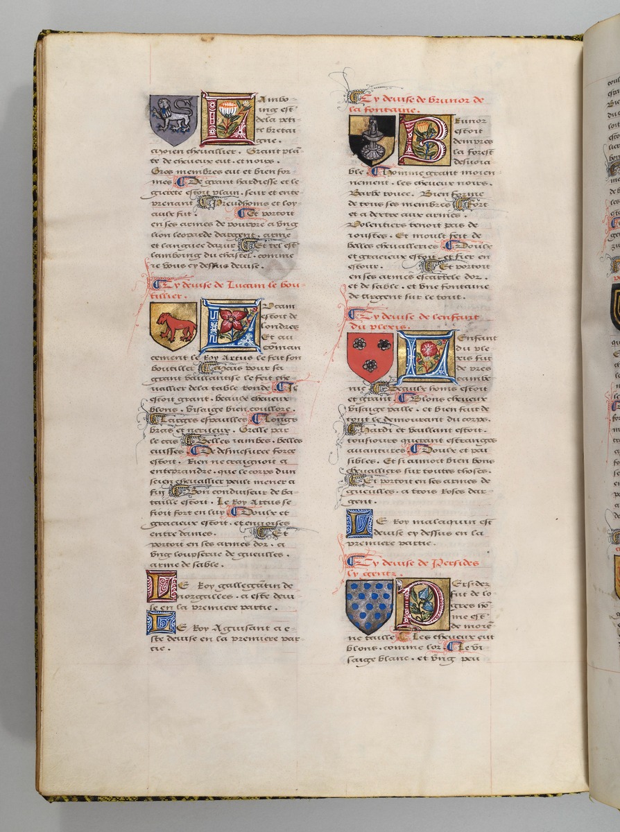 Seite aus Wappenbuch, Le blason d'armes de tous les Royaulmes et des chevaliers de la Table ronde