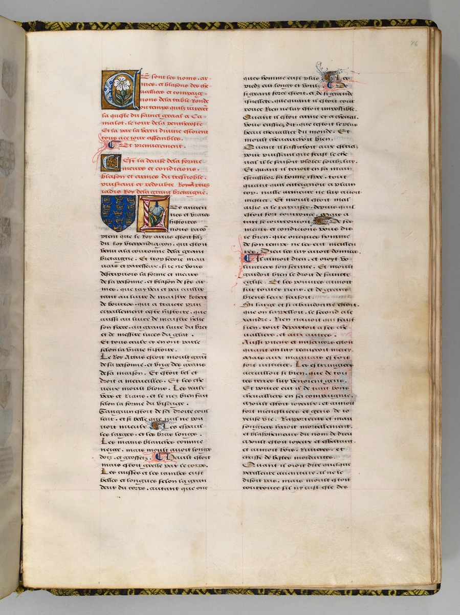 Seite aus Wappenbuch, Le blason d'armes de tous les Royaulmes et des chevaliers de la Table ronde