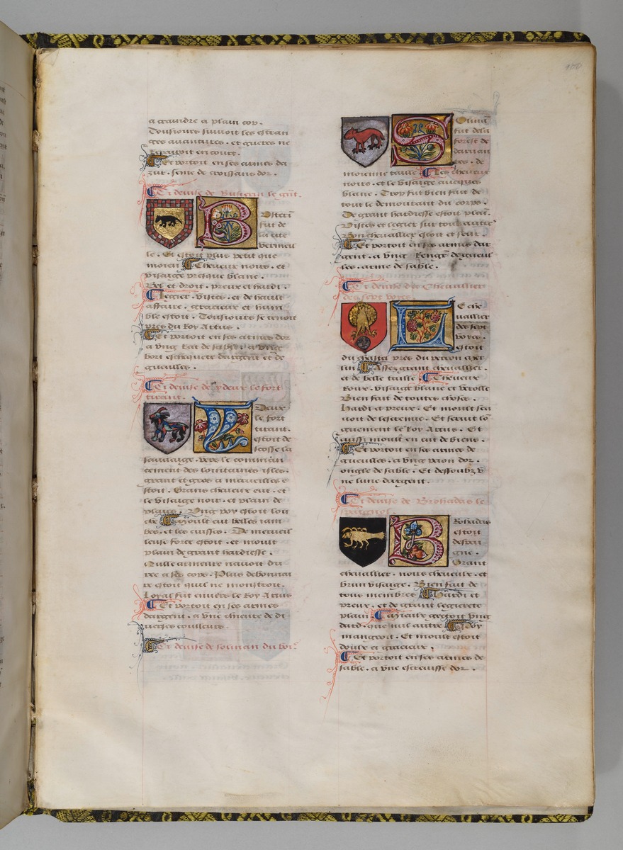 Seite aus Wappenbuch, Le blason d'armes de tous les Royaulmes et des chevaliers de la Table ronde