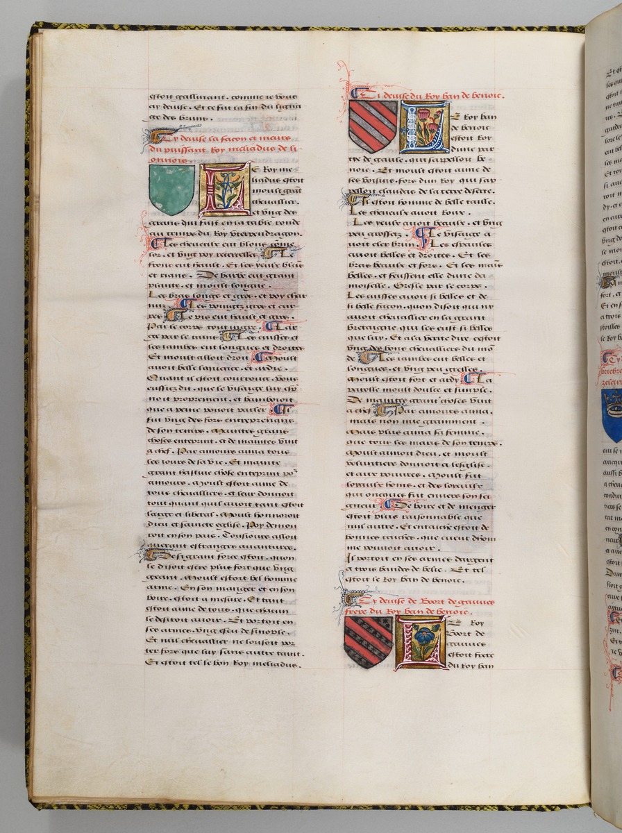Seite aus Wappenbuch, Le blason d'armes de tous les Royaulmes et des chevaliers de la Table ronde