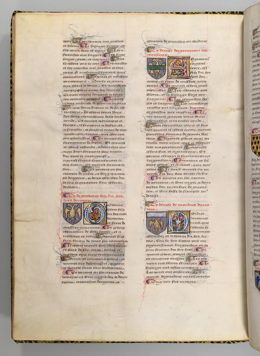 Seite aus Wappenbuch, Le blason d'armes de tous les Royaulmes et des chevaliers de la Table ronde